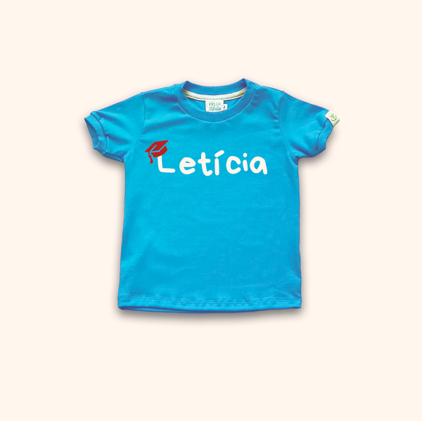 Camisa Infantil ABC - Premium Azul Claro