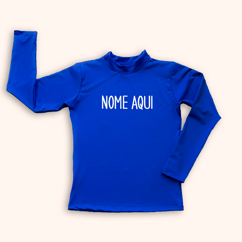 Camisa UV Azul Royal Personalizada - De 0 a 16 Anos