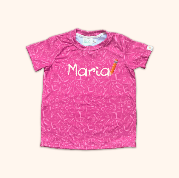 Camisa Infantil ABC - Conforto Rosa