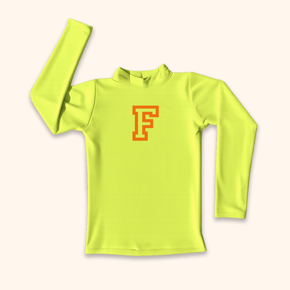 Camisa UV Amarela Neon Personalizada - De 0 a 16 Anos