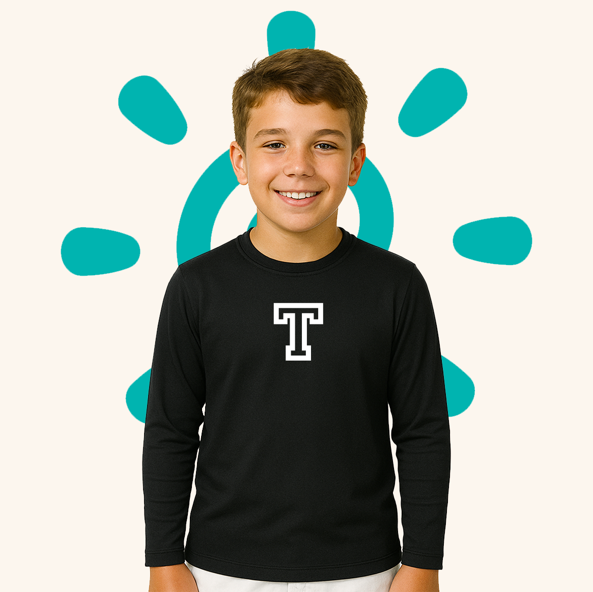 Camisa UV Preta INICIAL - Baby a 16 anos