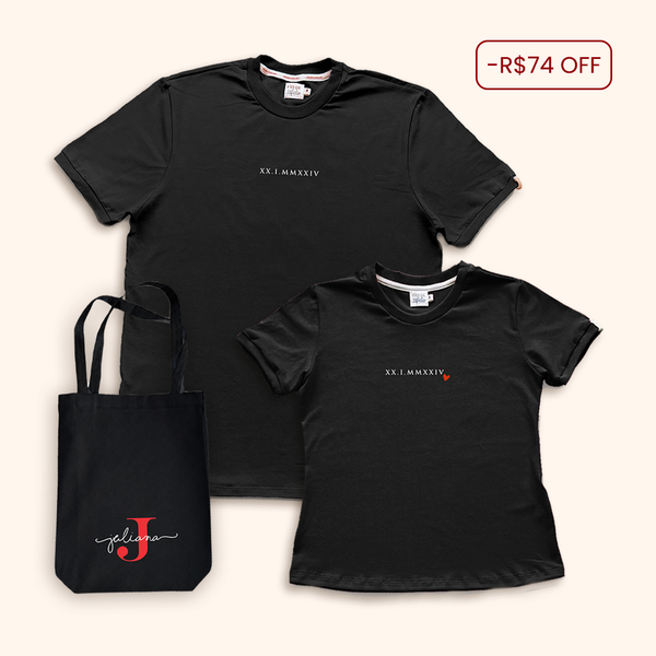 KIT Nossa Data - 2 Camisas Premiuns + Bag | Dia dos Namorados