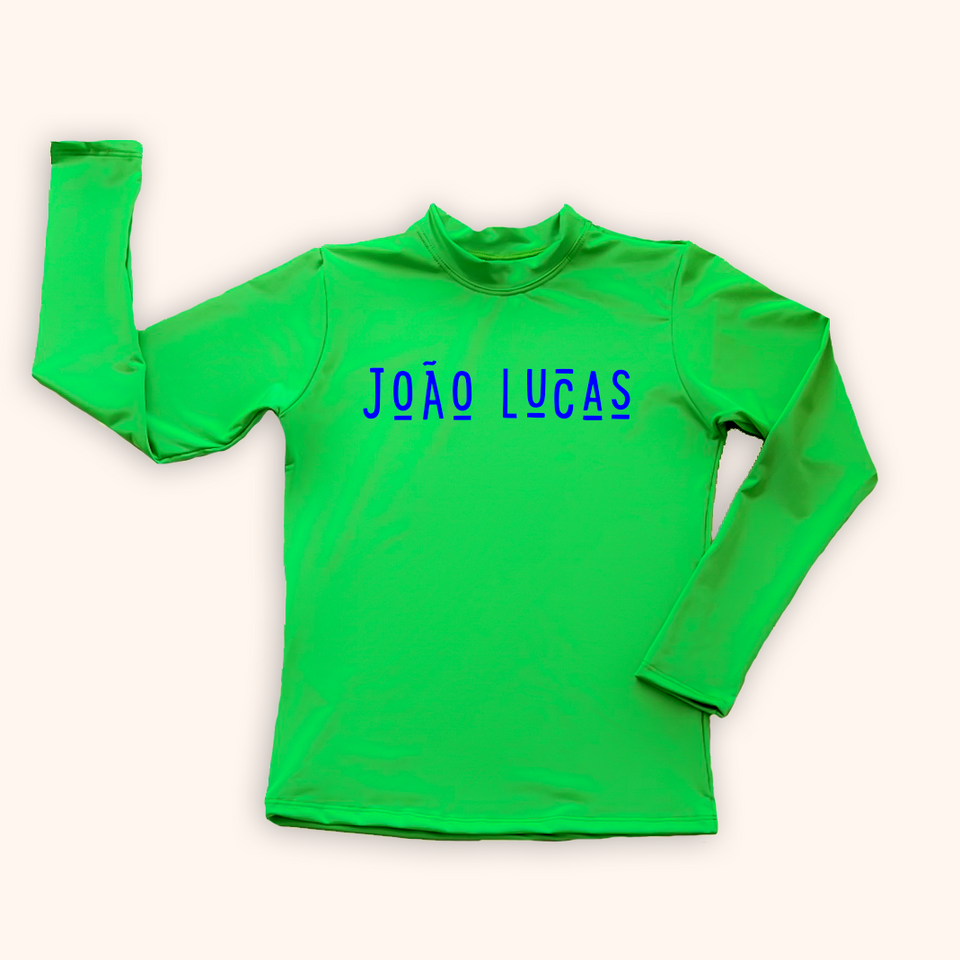 Camisa UV Verde Personalizada - De 0 a 12 Anos