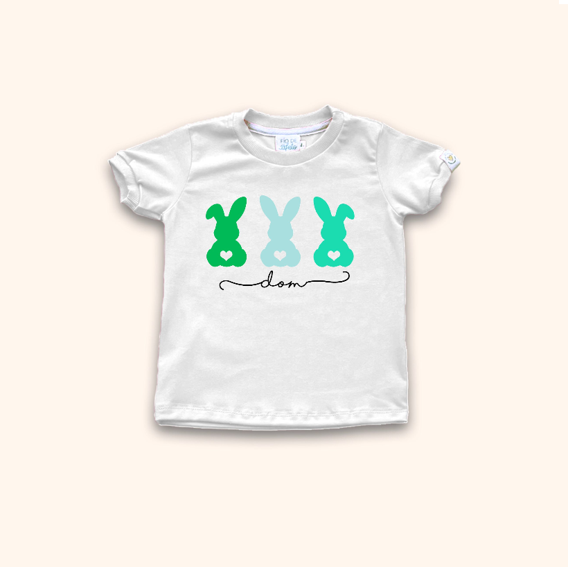 Camisa Infantil - Trio Coelho Green