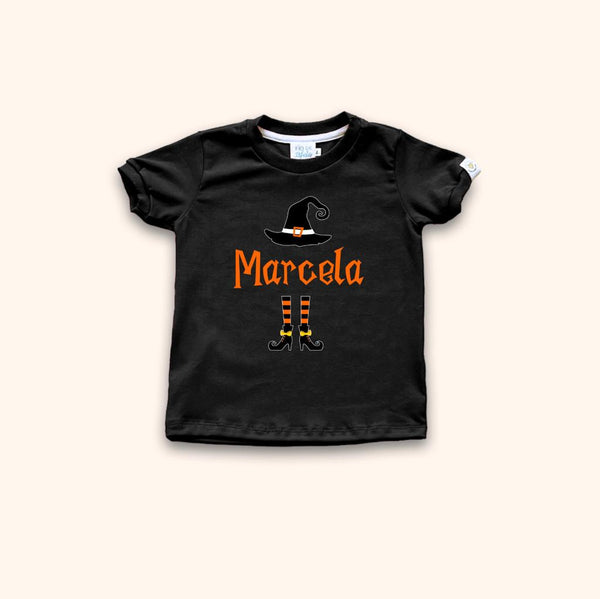 Camisa Infantil Personalizada Halloween - Bruxinha Preta