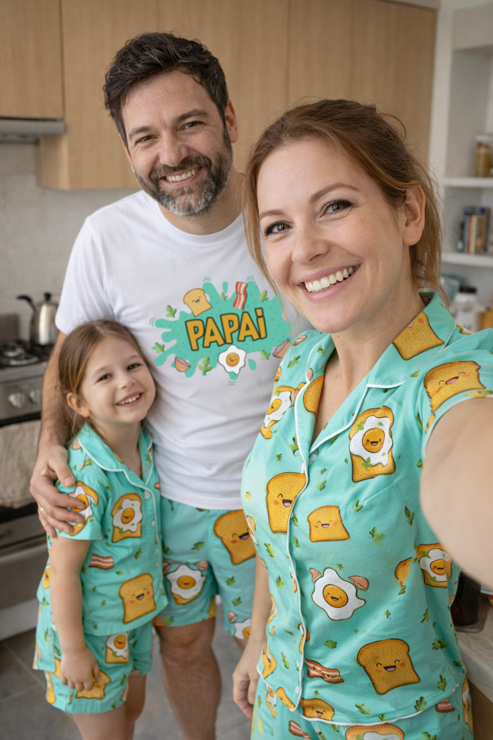 Pijama Infantil Inglês - Ovos e Bacon