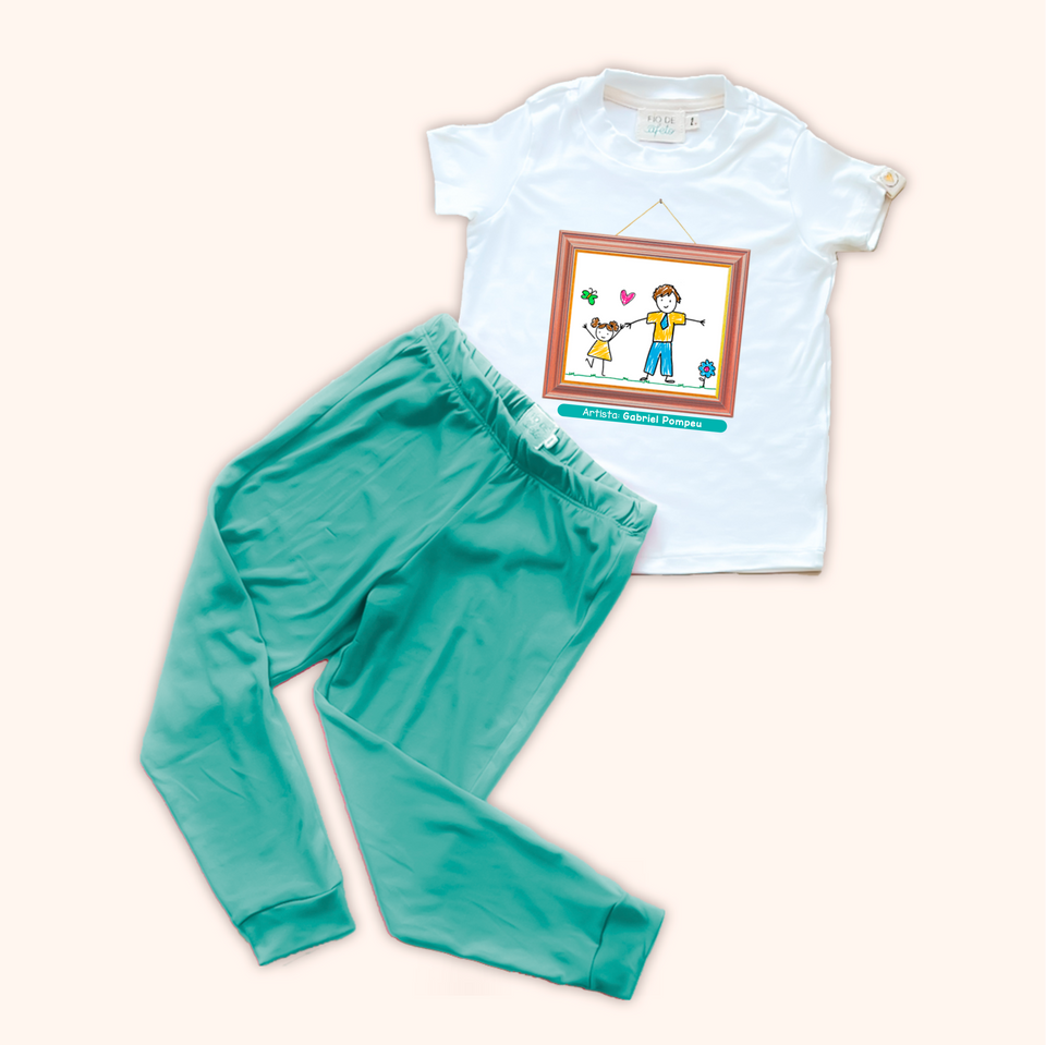 Pijama Infantil (Verde) - Obra de Arte