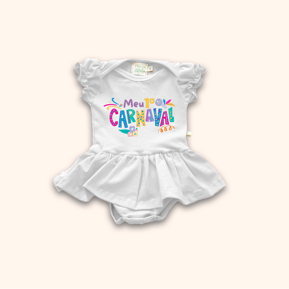 Body de Bebê c/ Saia - Meu Primeiro Carnaval