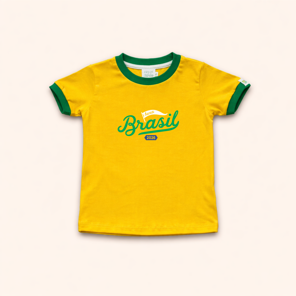 Camisa Infantil - Brasil Hexa | Copa do Mundo 2026