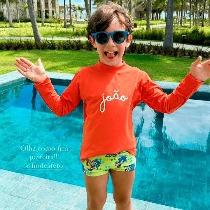 Camisa UV Infantil Com Nome  | Cores Sortidas