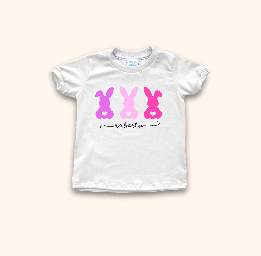 Camisa Infantil  - Trio Coelho Love