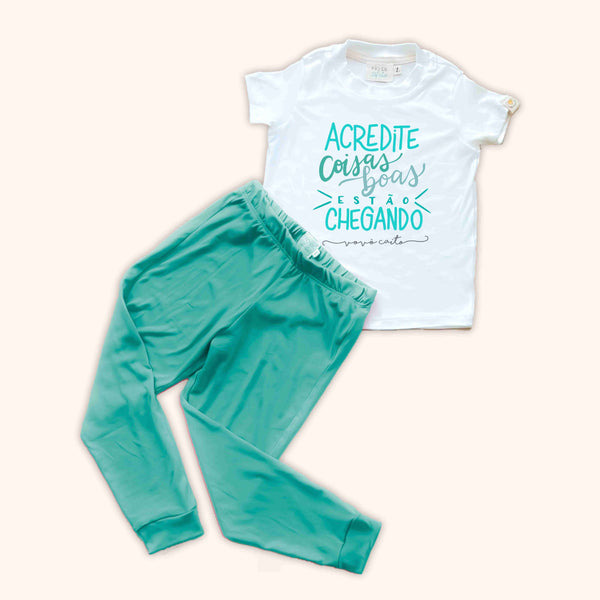 Pijama Infantil - Coisas Boas (Verde)