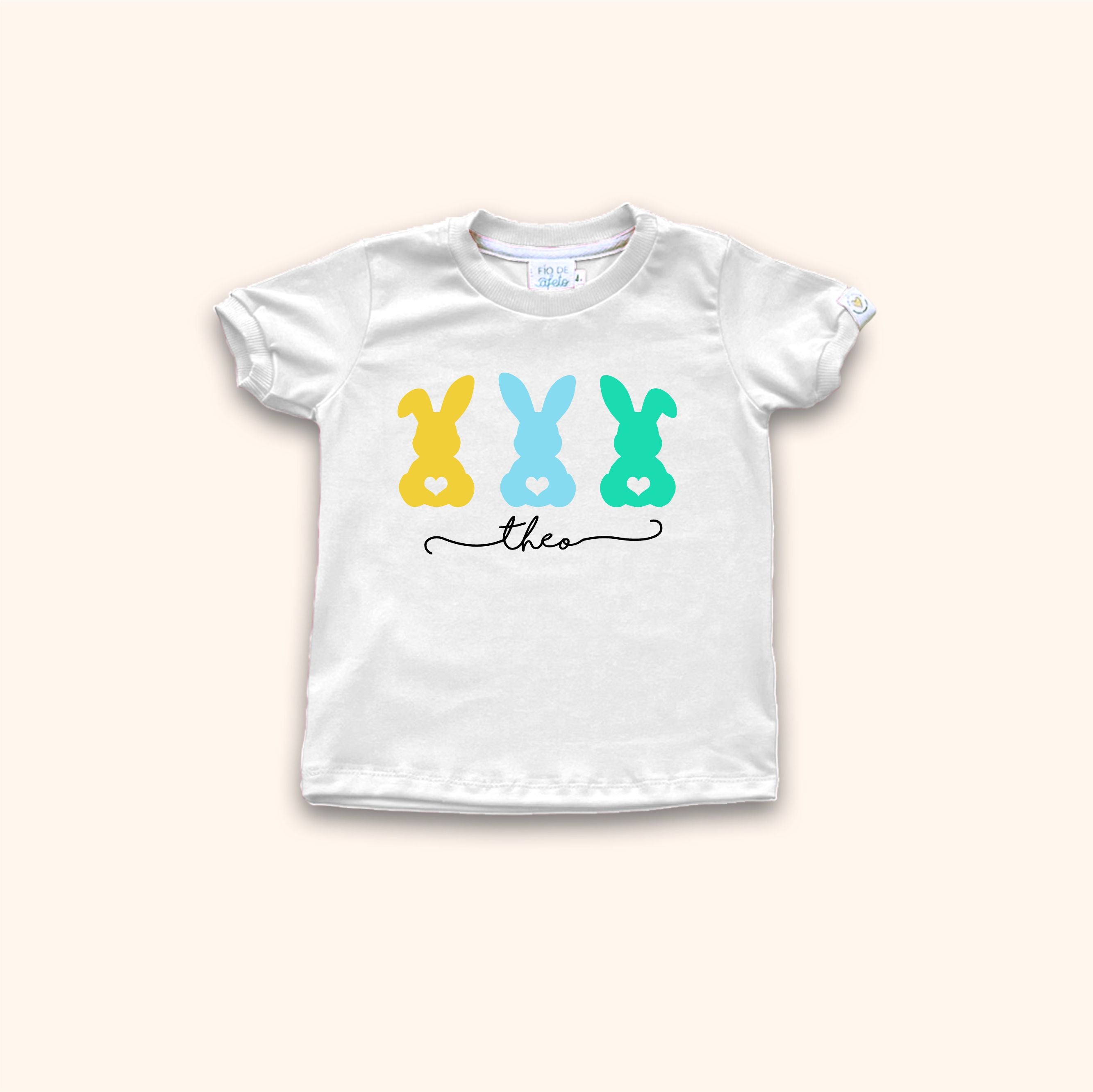 Camisa Infantil - Trio Coelhos Happy