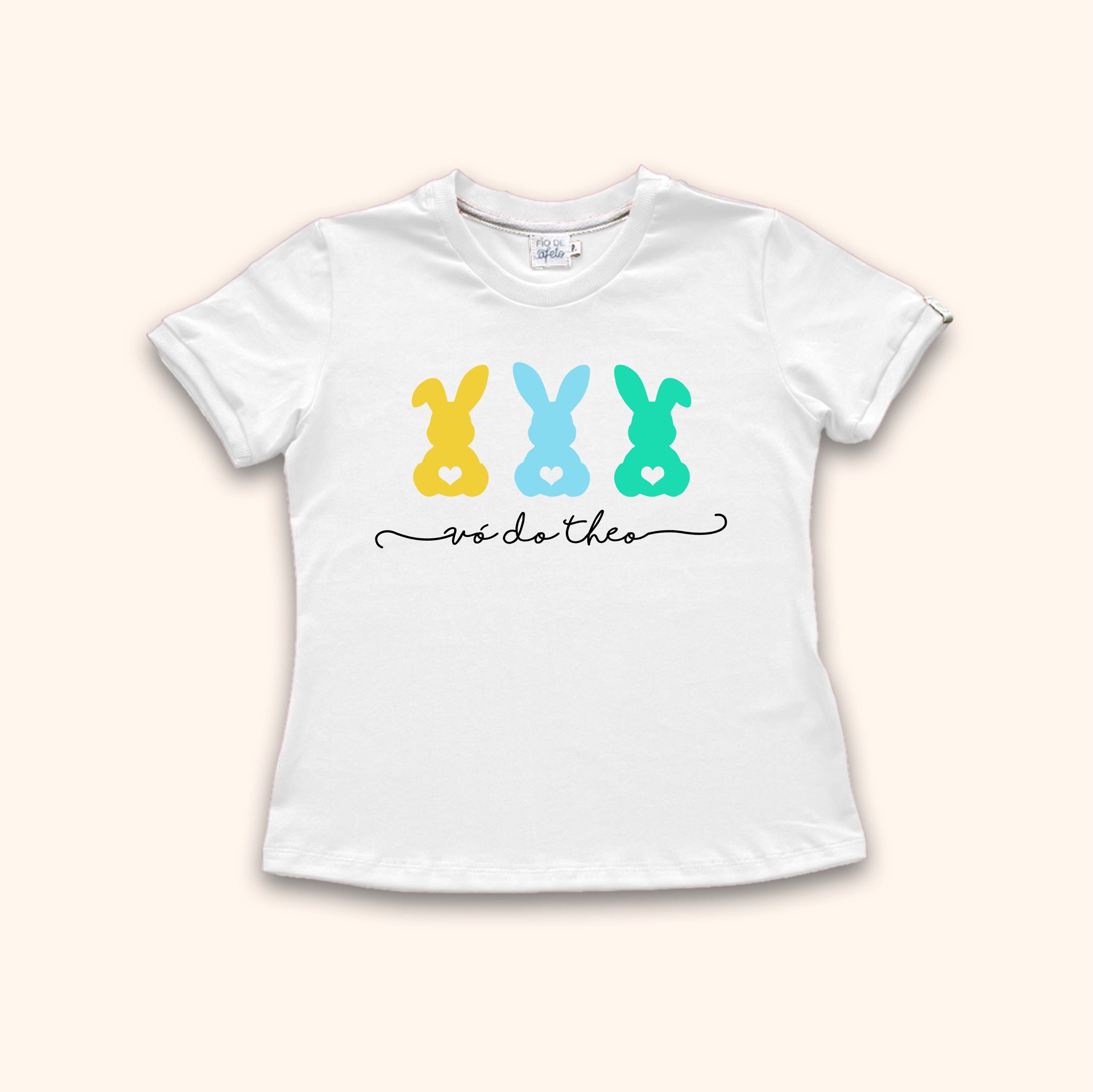 Camisa Adulta Trio Coelho Happiness - Baby Look