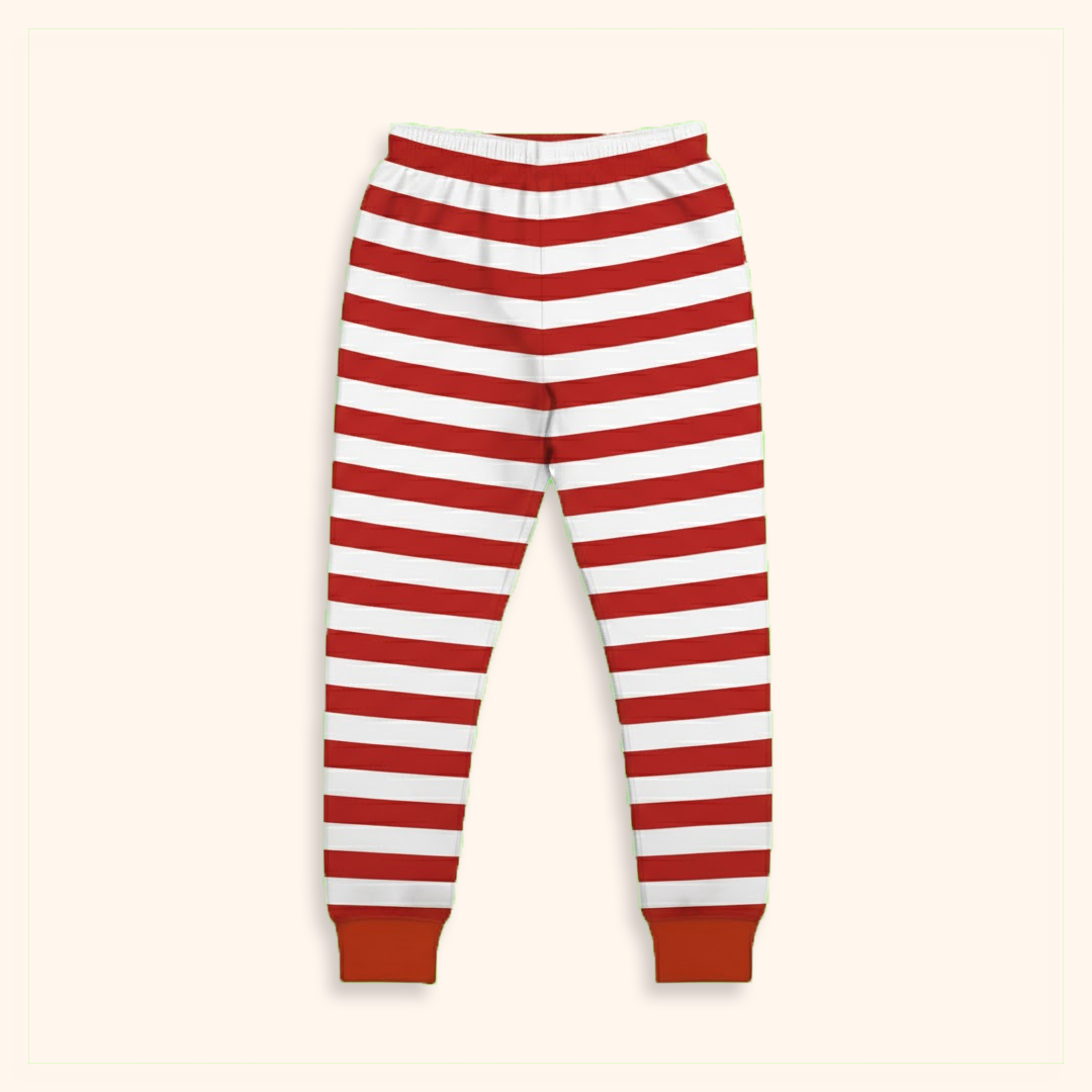 Calça de Pijama Baby Natal - Listras Vermelhas
