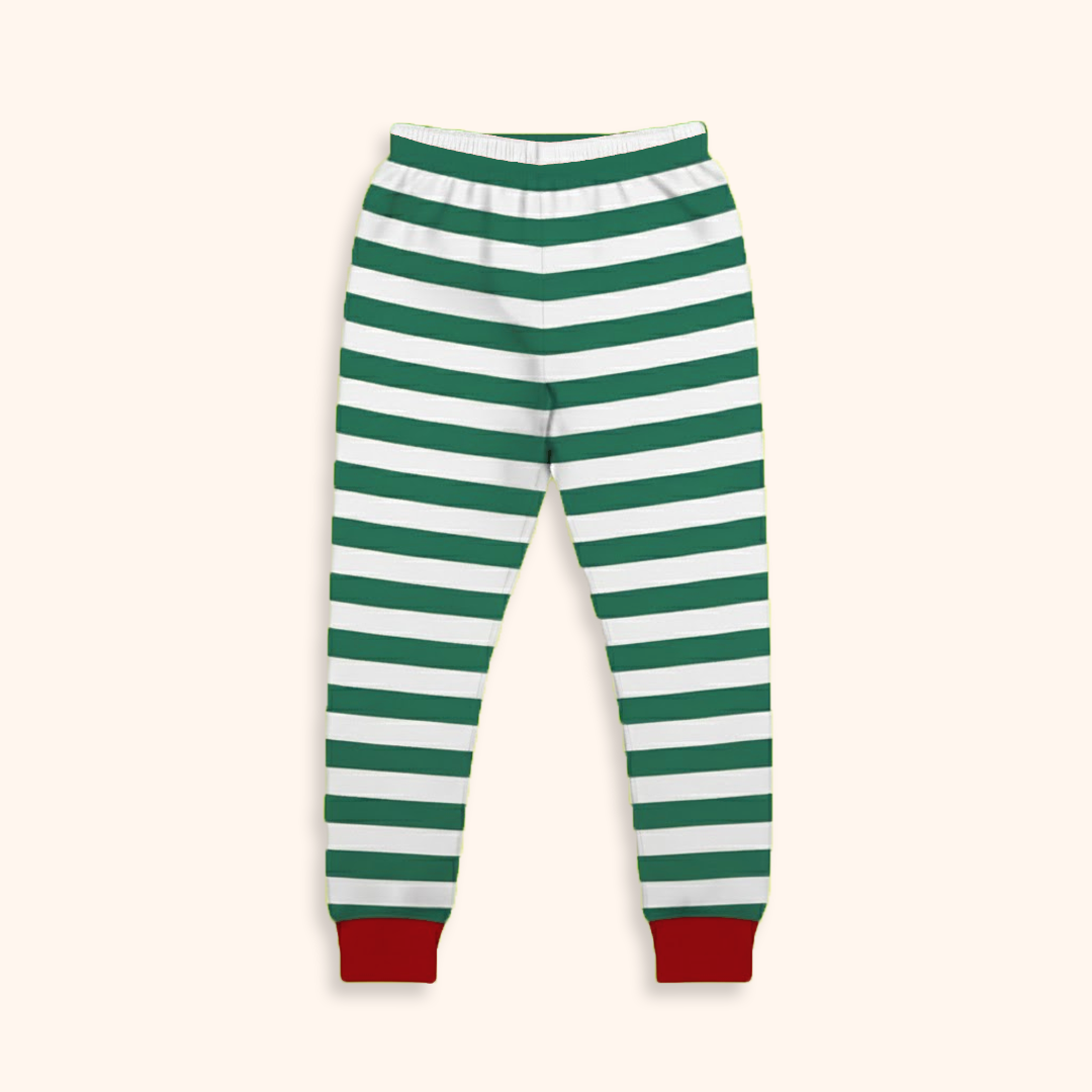 Calça de Pijama Baby Natal - Listras Verdes