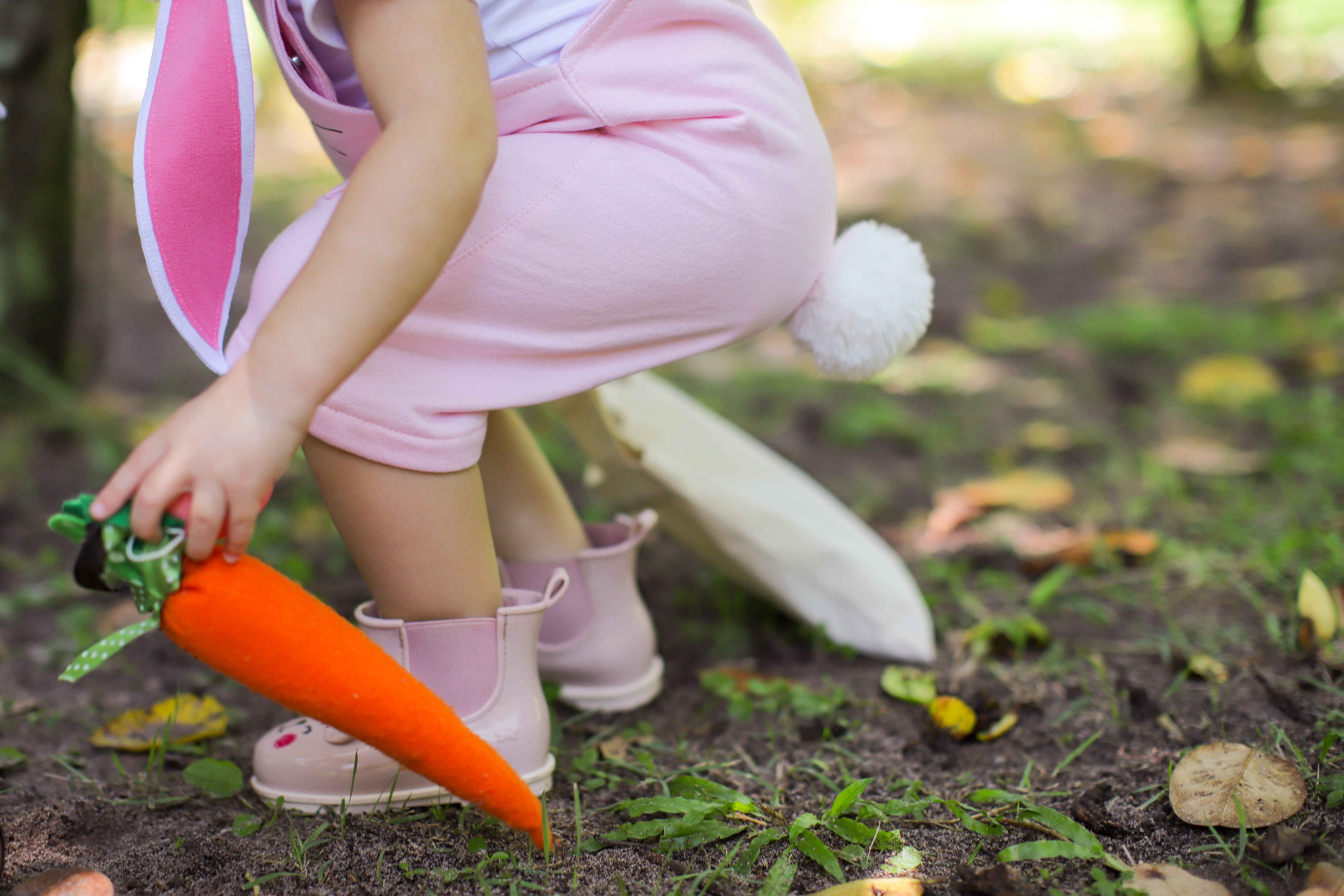 Jardineira Rosa Personalizada - Coelho Bunny com Nome