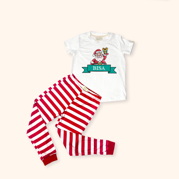 Pijama Adulto Natal Off Listras Vermelhas