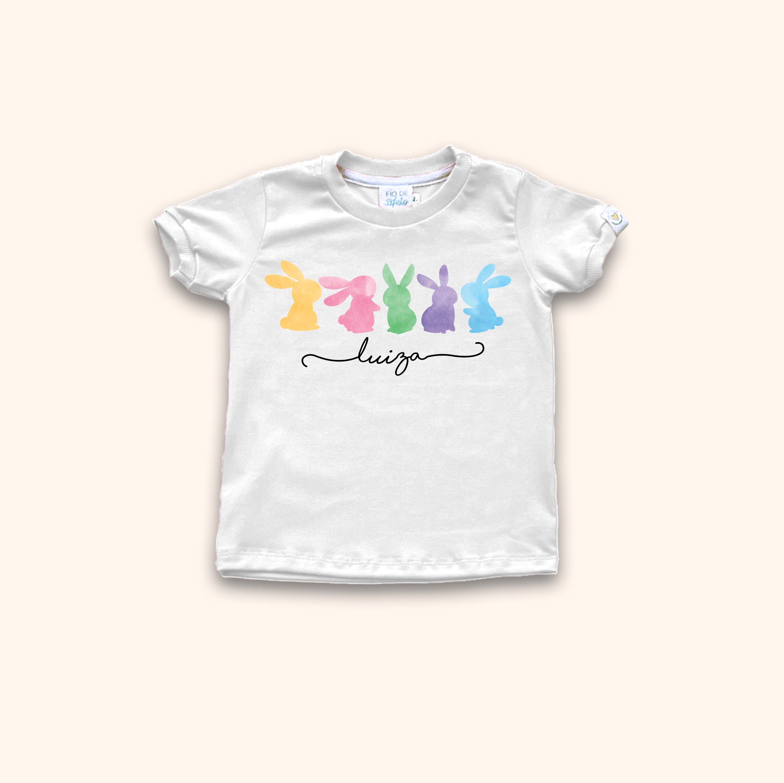 Camisa Infantil - Coelhinhos Colors