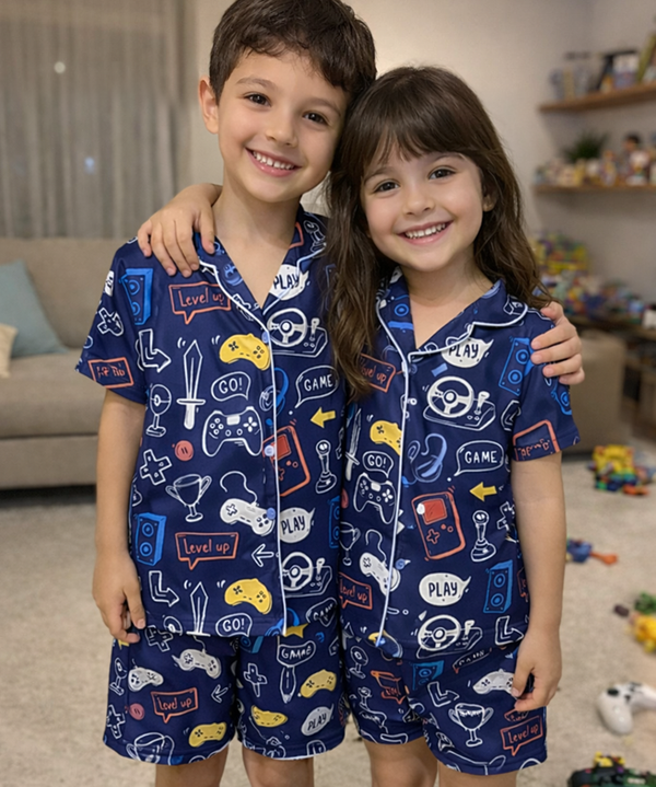Pijama Infantil Inglês - Gamer