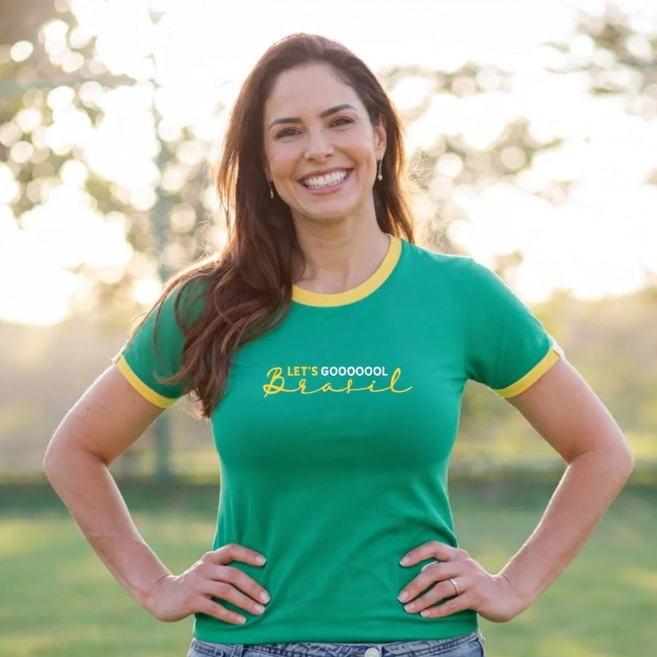 Camisa Baby Look - Let's Gol Brasil | Copa do Mundo 2026
