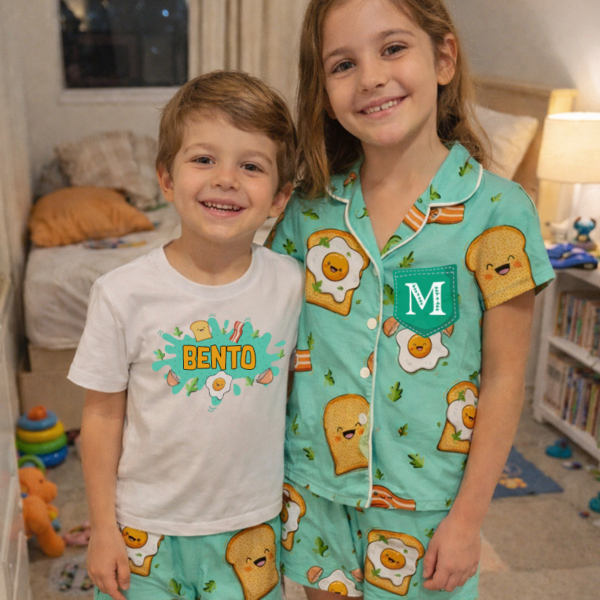 Pijama Infantil Básico - Ovos e Bacon