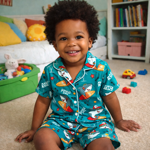 Pijama Infantil Inglês - Tubarão