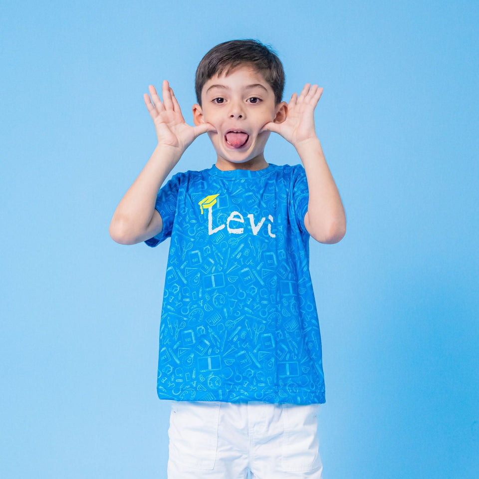 Camisa Infantil ABC - Conforto Azul