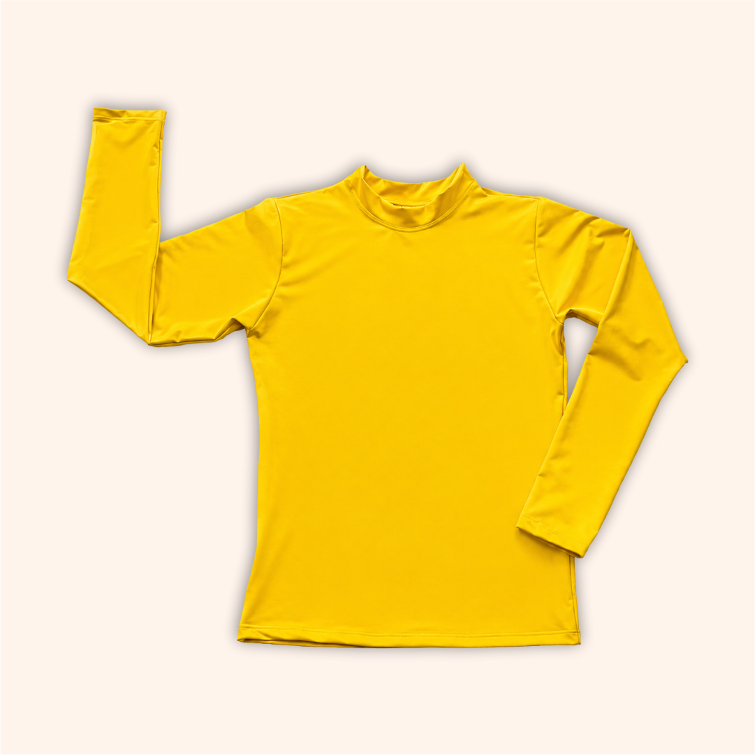 Camisa UV Amarela Personalizada - De 0 a 16 Anos