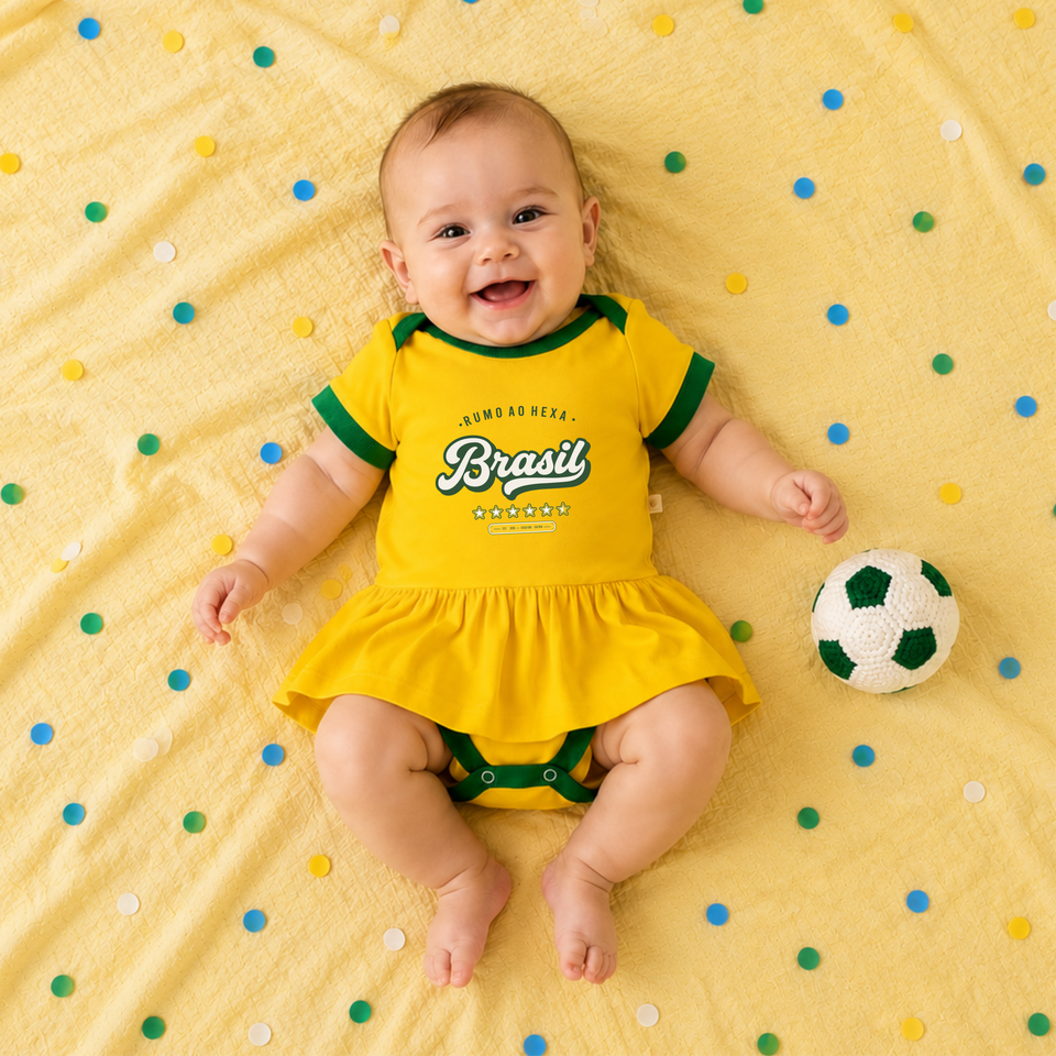 Body de Bebê - Brasil Rumo ao Hexa | Copa do Mundo 2026