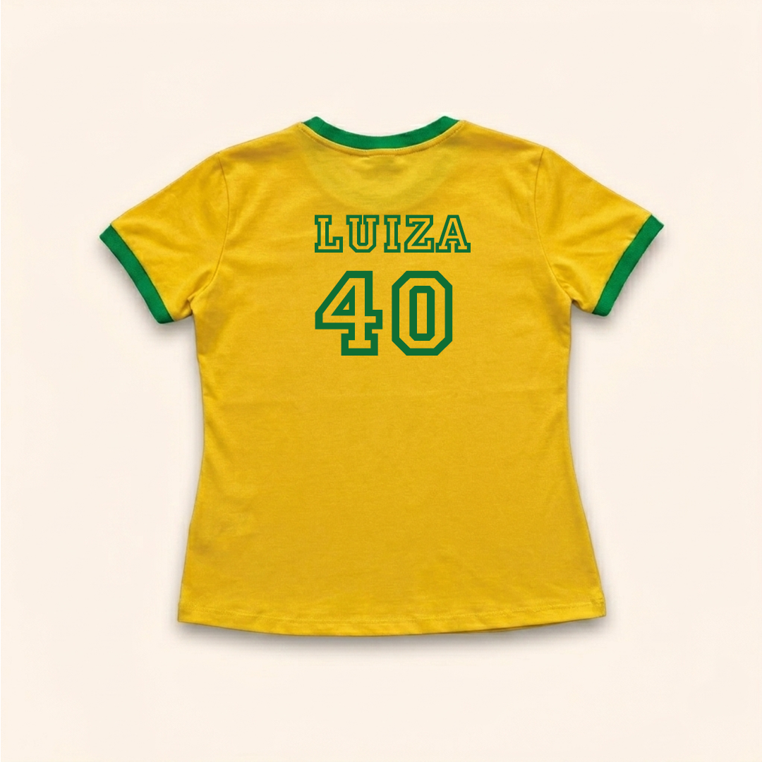 Camisa Baby Look - Brasil Hexa | Copa do Mundo 2026