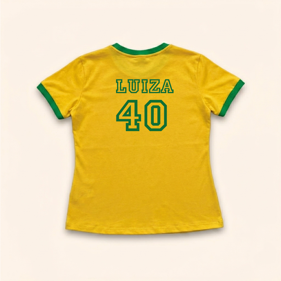 Camisa Baby Look - Brasil Hexa | Copa do Mundo 2026