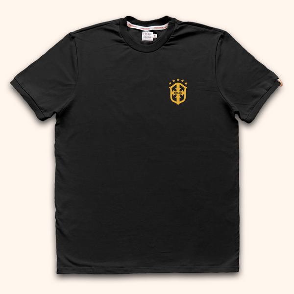 Camisa Básica - Brasil Escudo Dourado | Copa do Mundo 2026