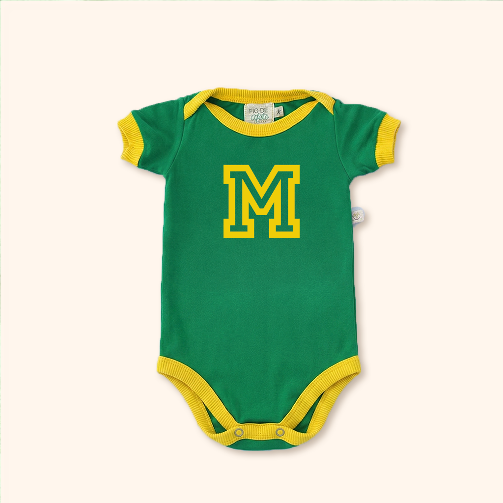 Conjunto de Bebê Brasil Hexa - Body + Jardineira | Copa do Mundo 2026