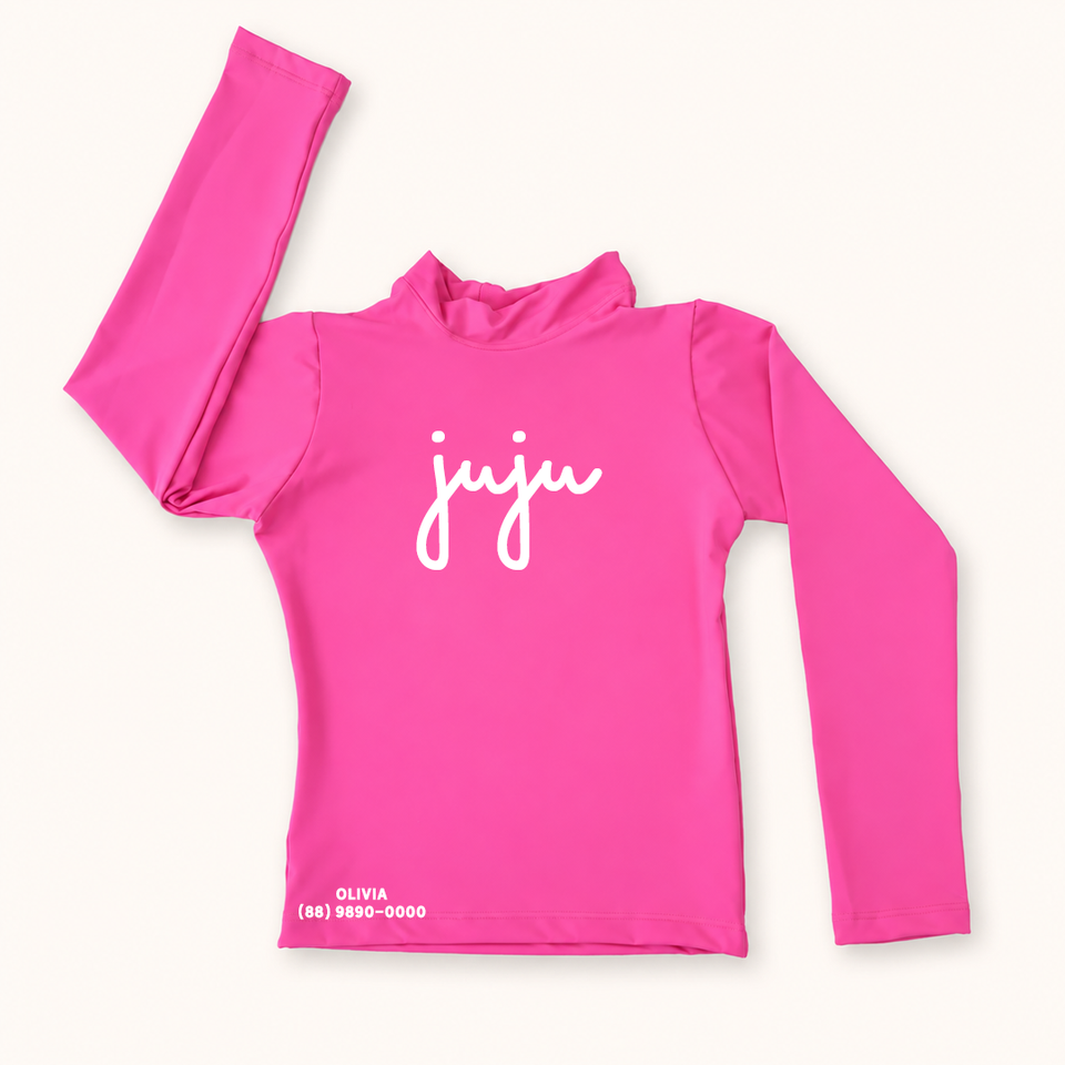 Camisa UV Pink Personalizada - De 0 a 16 Anos