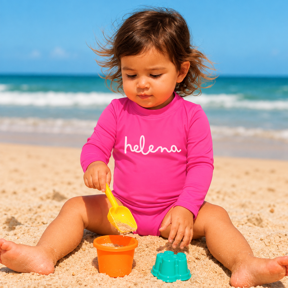 Camisa UV Pink Personalizada - De 0 a 16 Anos