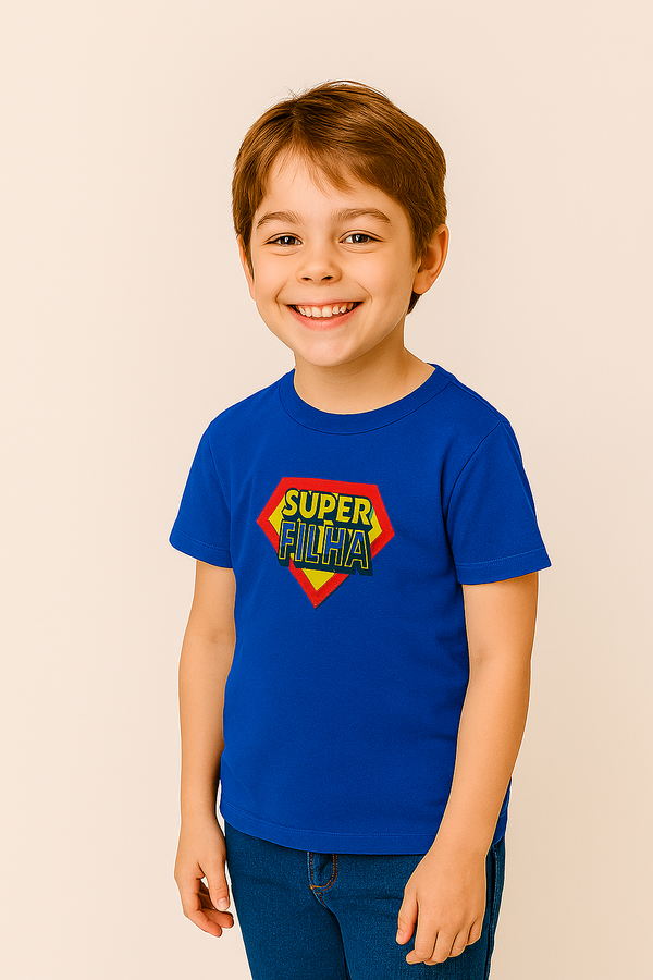 Camisa Infantil Personalizada Dia dos Pais - Super Filho / Super Filha