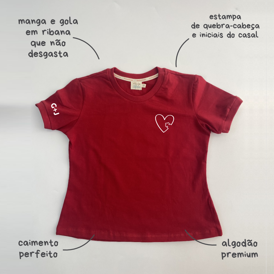 Camisa Casal Personalizada - Quebra-Cabeça