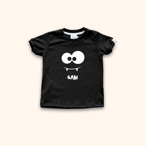 Camisa Infantil Personalizada Halloween - Vampirinho Preto