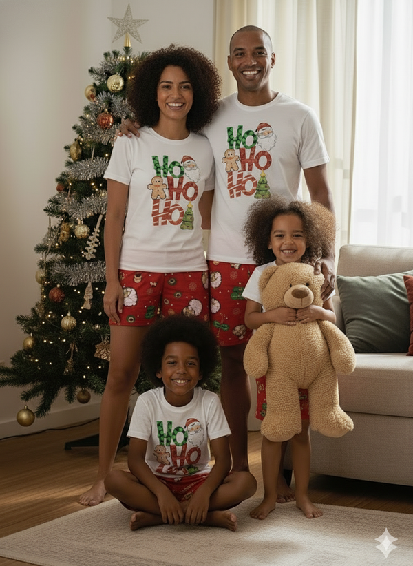 Camisa de Pijama ADULTO Básico de Natal - HoHoHo