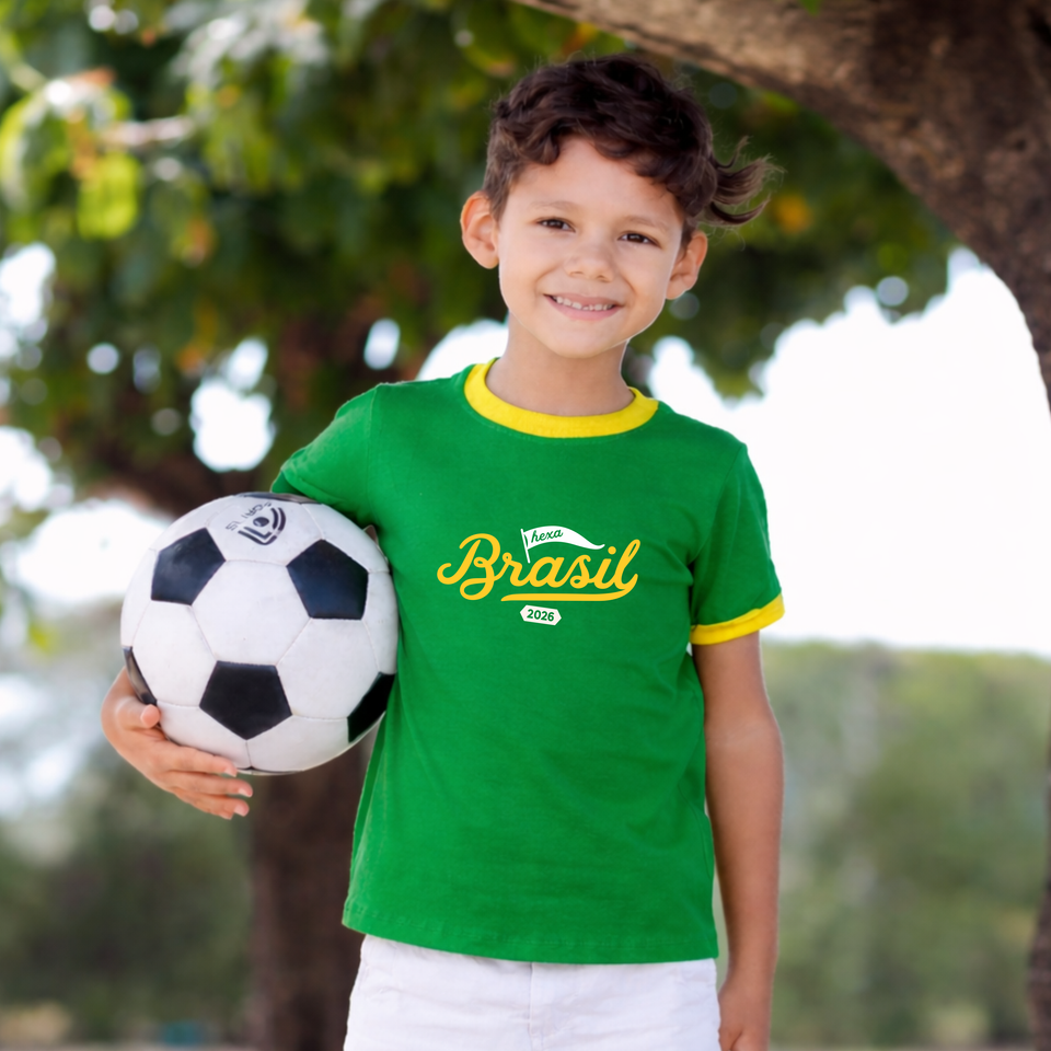 Camisa Infantil - Brasil Hexa | Copa do Mundo 2026
