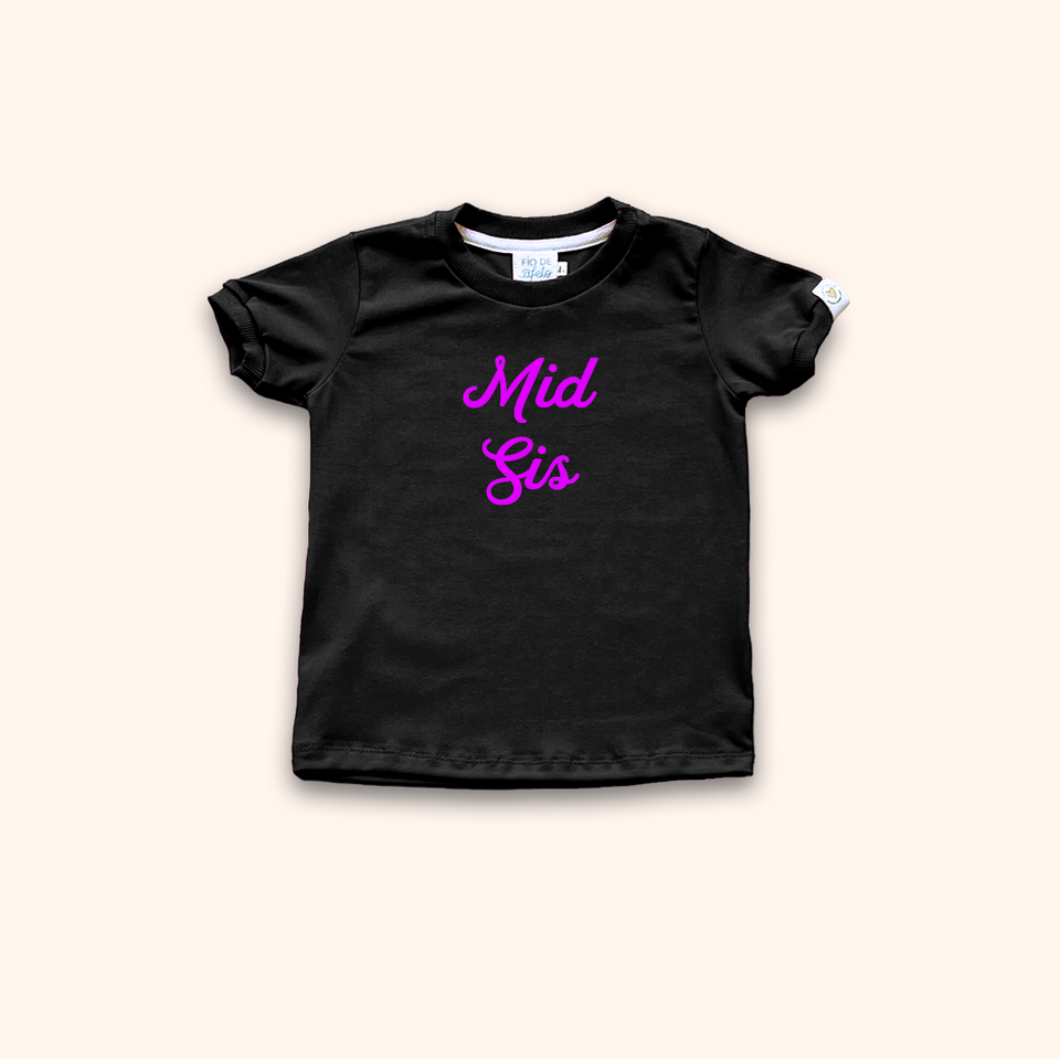 Camisa Infantil Big ou Mid Sis - Preta