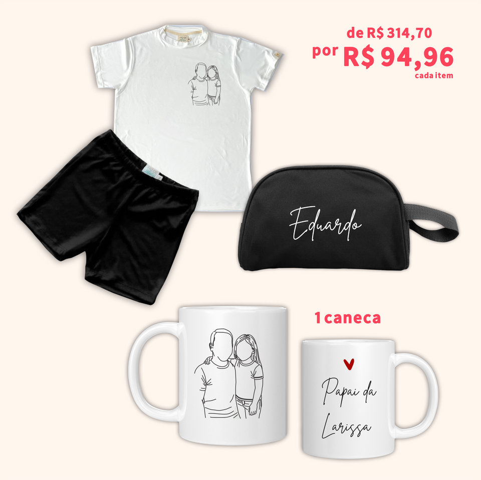 Kit de Dormir com Fotos em Line Art - Dia dos Pais