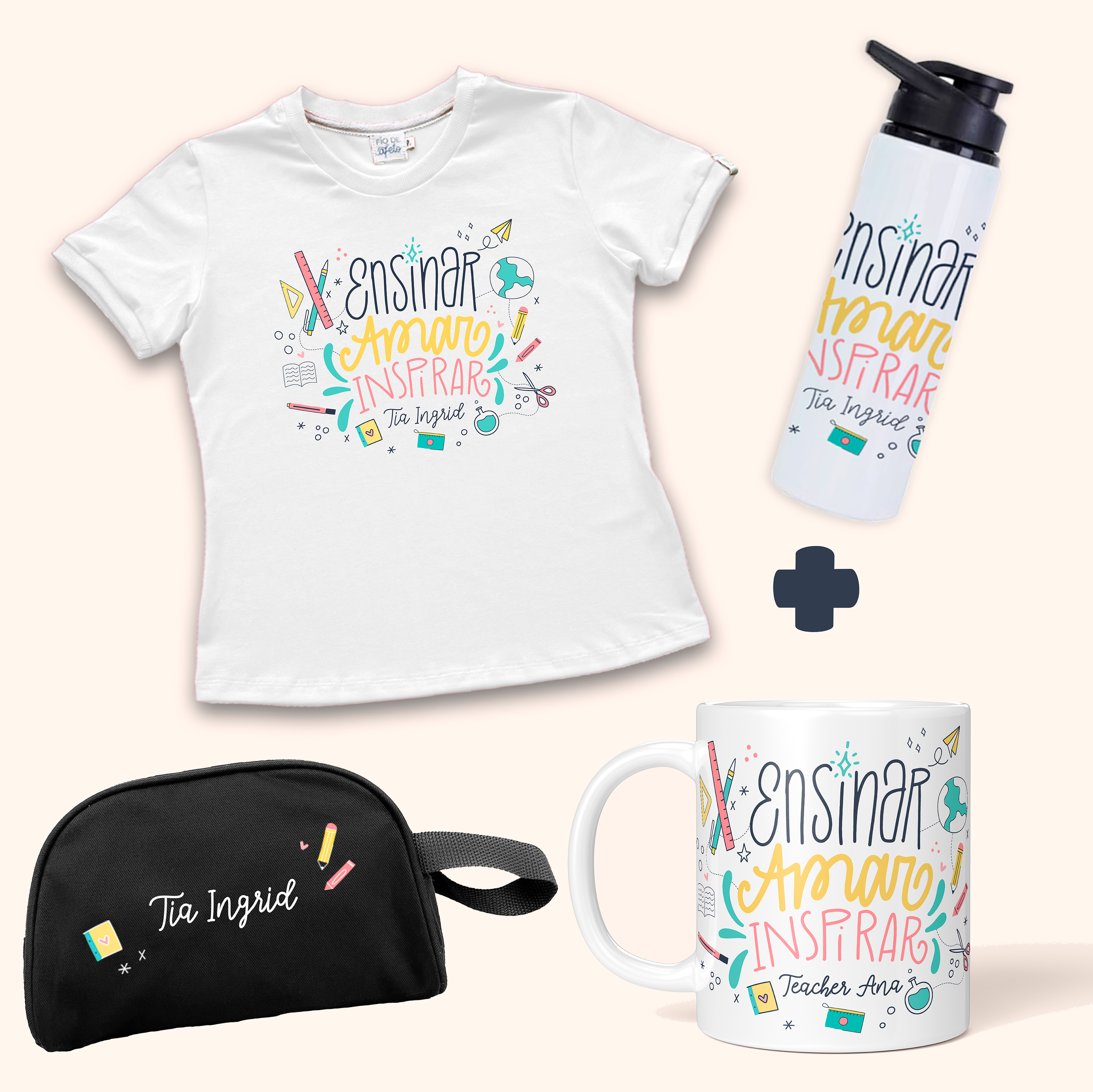 Kit Organização - Camisa + Garrafa + Necessaire + Caneca