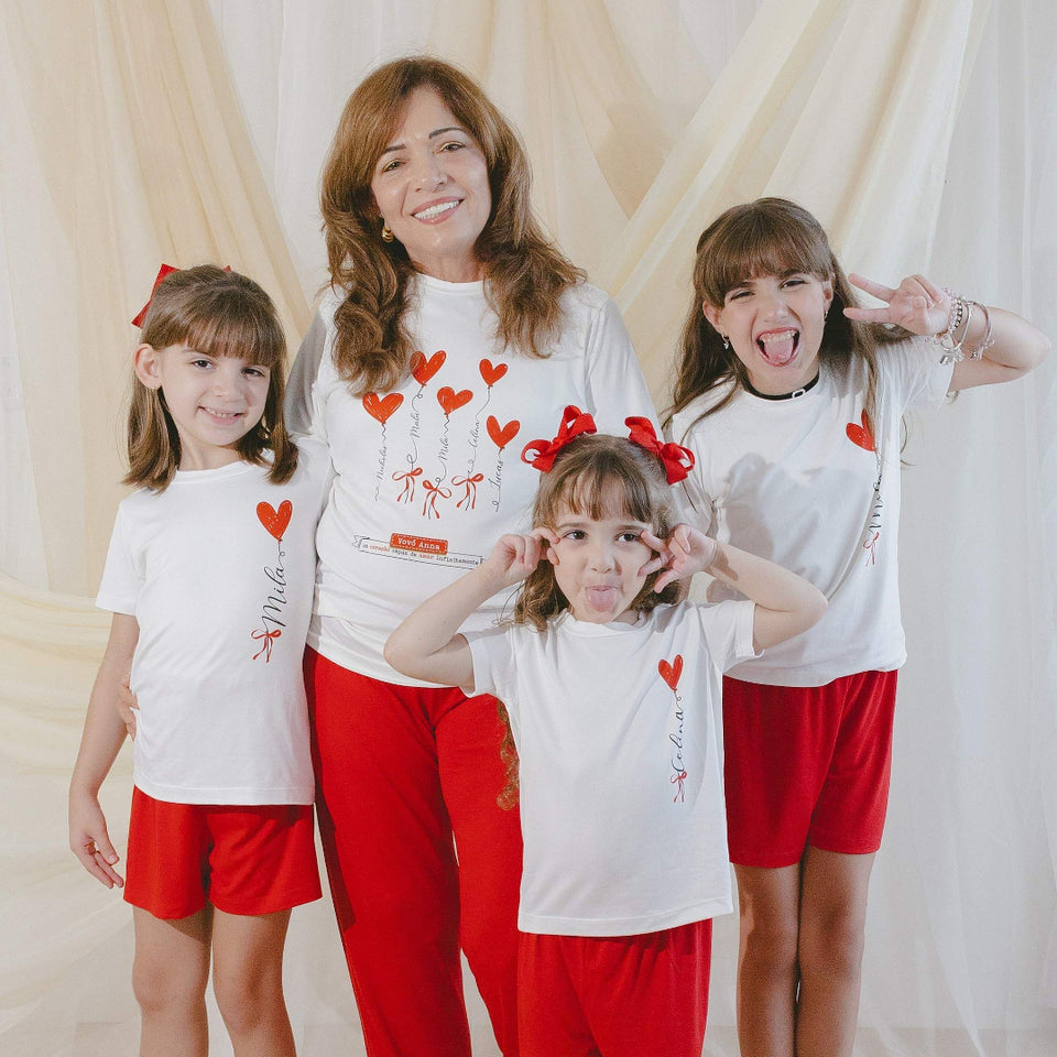 Pijama Infantil Com Nome - Balões | Dia das Mães