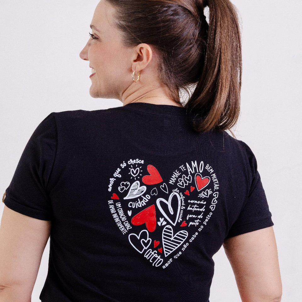 Camisa Feminina Personalizada - Coração | Dia das Mães