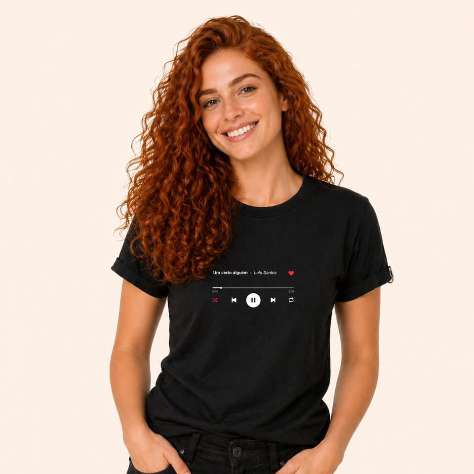 Camisa Premium Personalizada Com a Música do Casal