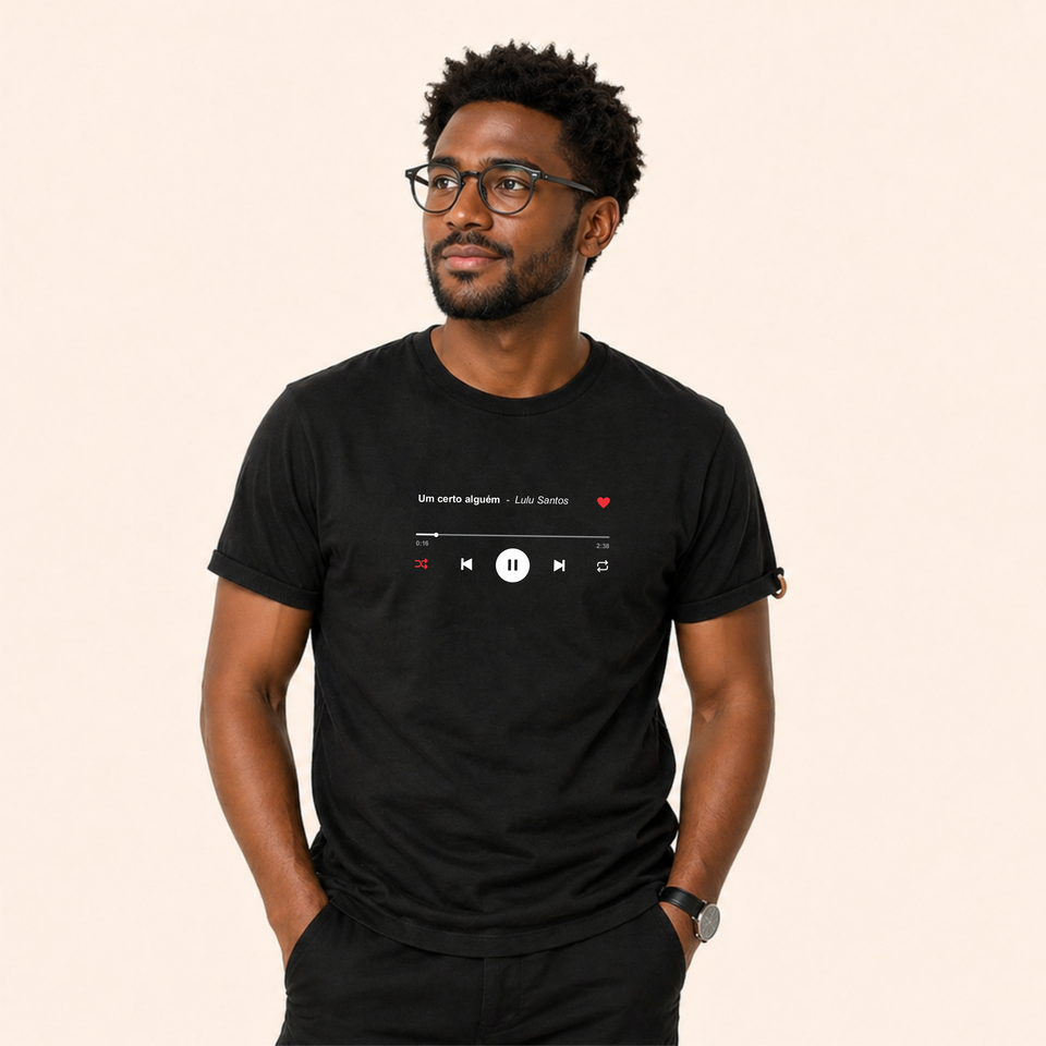 Camisa Premium Personalizada Com a Música do Casal