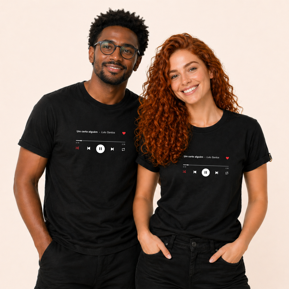 Camisa Premium Personalizada Com a Música do Casal