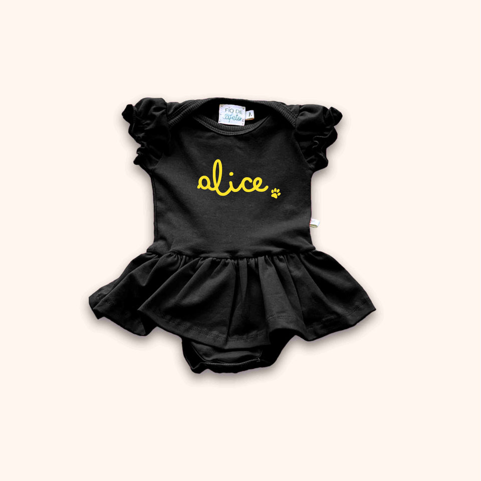 Body De Bebê Com Nome Neon